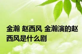 金瀚 赵西风 金瀚演的赵西风是什么剧