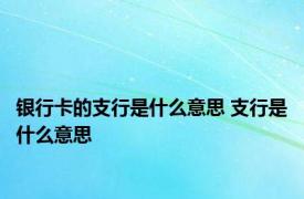 银行卡的支行是什么意思 支行是什么意思