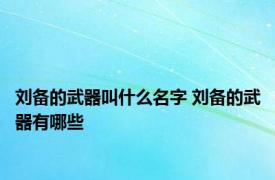 刘备的武器叫什么名字 刘备的武器有哪些