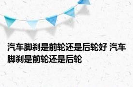 汽车脚刹是前轮还是后轮好 汽车脚刹是前轮还是后轮