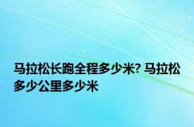 马拉松长跑全程多少米? 马拉松多少公里多少米