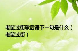 老鼠过街歇后语下一句是什么（老鼠过街）