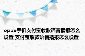 oppo手机支付宝收款语音播报怎么设置 支付宝收款语音播报怎么设置