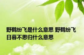 野鹤纷飞是什么意思 野鹤纷飞 日暮不思归什么意思