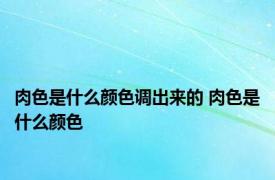 肉色是什么颜色调出来的 肉色是什么颜色