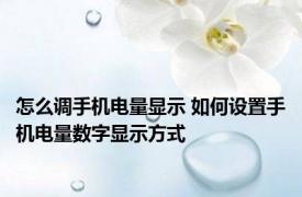 怎么调手机电量显示 如何设置手机电量数字显示方式