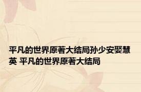 平凡的世界原著大结局孙少安娶慧英 平凡的世界原著大结局