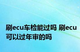 刷ecu车检能过吗 刷ecu可以过年审的吗