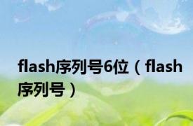 flash序列号6位（flash序列号）