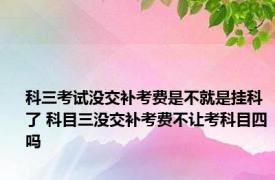 科三考试没交补考费是不就是挂科了 科目三没交补考费不让考科目四吗