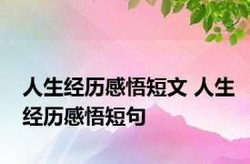 人生经历感悟短文 人生经历感悟短句