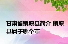 甘肃省镇原县简介 镇原县属于哪个市