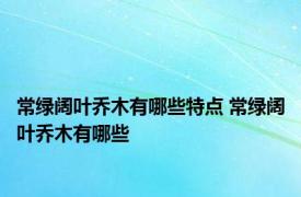 常绿阔叶乔木有哪些特点 常绿阔叶乔木有哪些