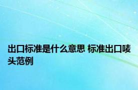 出口标准是什么意思 标准出口唛头范例