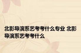 北影导演系艺考考什么专业 北影导演系艺考考什么