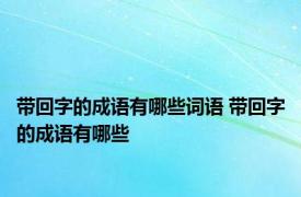 带回字的成语有哪些词语 带回字的成语有哪些