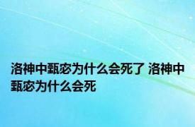 洛神中甄宓为什么会死了 洛神中甄宓为什么会死