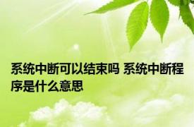 系统中断可以结束吗 系统中断程序是什么意思