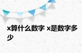 x算什么数字 x是数字多少