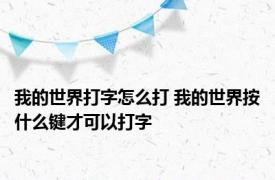 我的世界打字怎么打 我的世界按什么键才可以打字