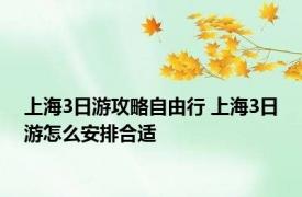 上海3日游攻略自由行 上海3日游怎么安排合适