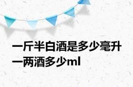 一斤半白酒是多少毫升 一两酒多少ml