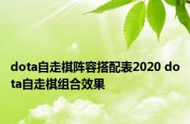 dota自走棋阵容搭配表2020 dota自走棋组合效果