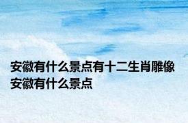 安徽有什么景点有十二生肖雕像 安徽有什么景点