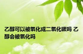 乙醇可以被氧化成二氧化碳吗 乙醇会被氧化吗