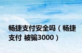 畅捷支付安全吗（畅捷支付 被骗3000）