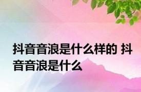 抖音音浪是什么样的 抖音音浪是什么