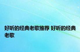 好听的经典老歌推荐 好听的经典老歌 