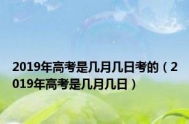 2019年高考是几月几日考的（2019年高考是几月几日）