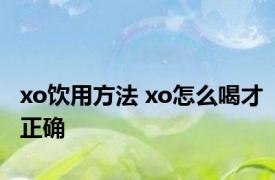 xo饮用方法 xo怎么喝才正确