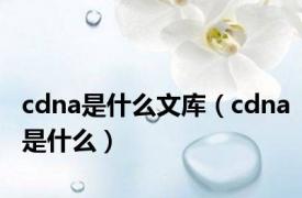 cdna是什么文库（cdna是什么）