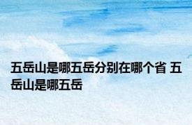 五岳山是哪五岳分别在哪个省 五岳山是哪五岳