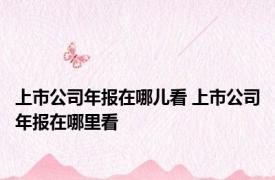 上市公司年报在哪儿看 上市公司年报在哪里看