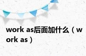 work as后面加什么（work as）