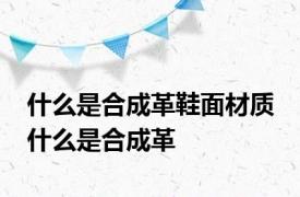 什么是合成革鞋面材质 什么是合成革