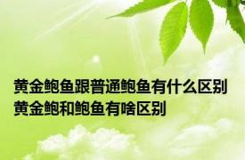 黄金鲍鱼跟普通鲍鱼有什么区别 黄金鲍和鲍鱼有啥区别