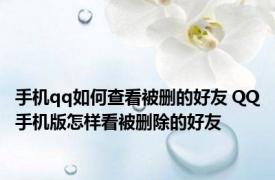 手机qq如何查看被删的好友 QQ手机版怎样看被删除的好友