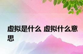 虚拟是什么 虚拟什么意思