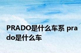 PRADO是什么车系 prado是什么车