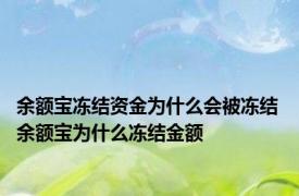 余额宝冻结资金为什么会被冻结 余额宝为什么冻结金额