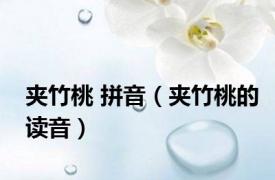 夹竹桃 拼音（夹竹桃的读音）