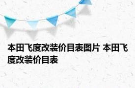 本田飞度改装价目表图片 本田飞度改装价目表 