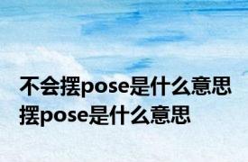 不会摆pose是什么意思 摆pose是什么意思