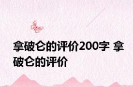 拿破仑的评价200字 拿破仑的评价 