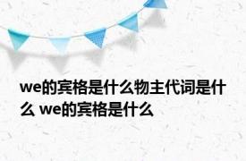 we的宾格是什么物主代词是什么 we的宾格是什么