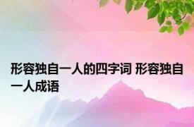 形容独自一人的四字词 形容独自一人成语